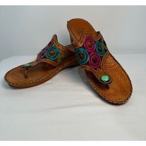 L’ Artiste Spring Step women’s wedge multi color sandal size 10. #S-1165